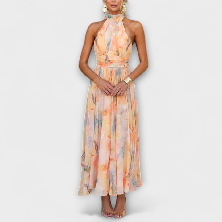 Halley - Watercolour Print Maxi Dress