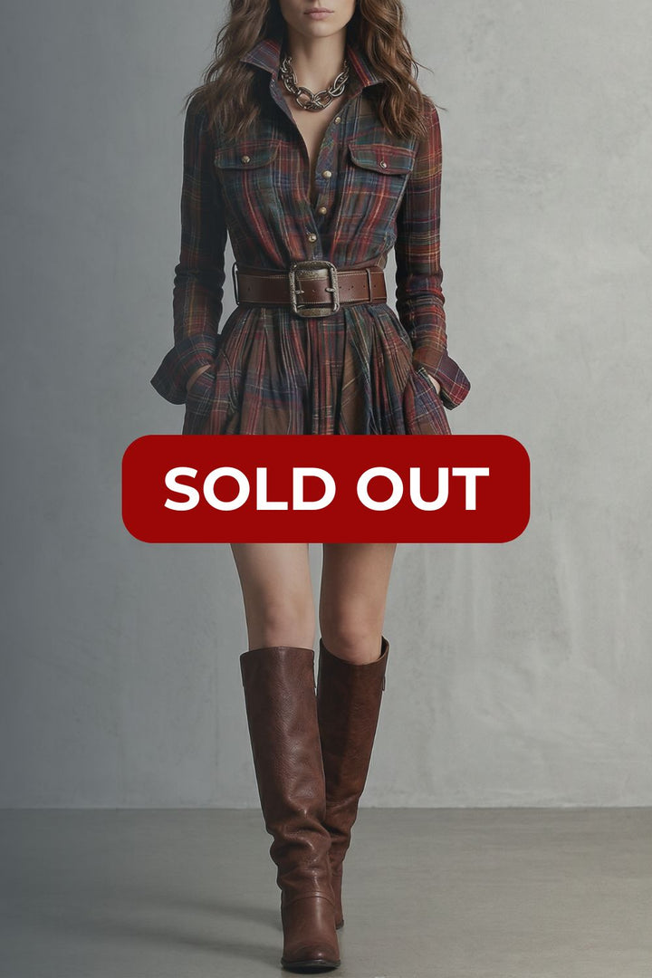 Bellarive – Tartan charm – Shirt dress (Includes belt)