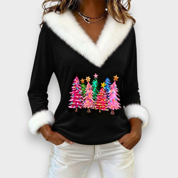 Liz - Christmas tree print sweater