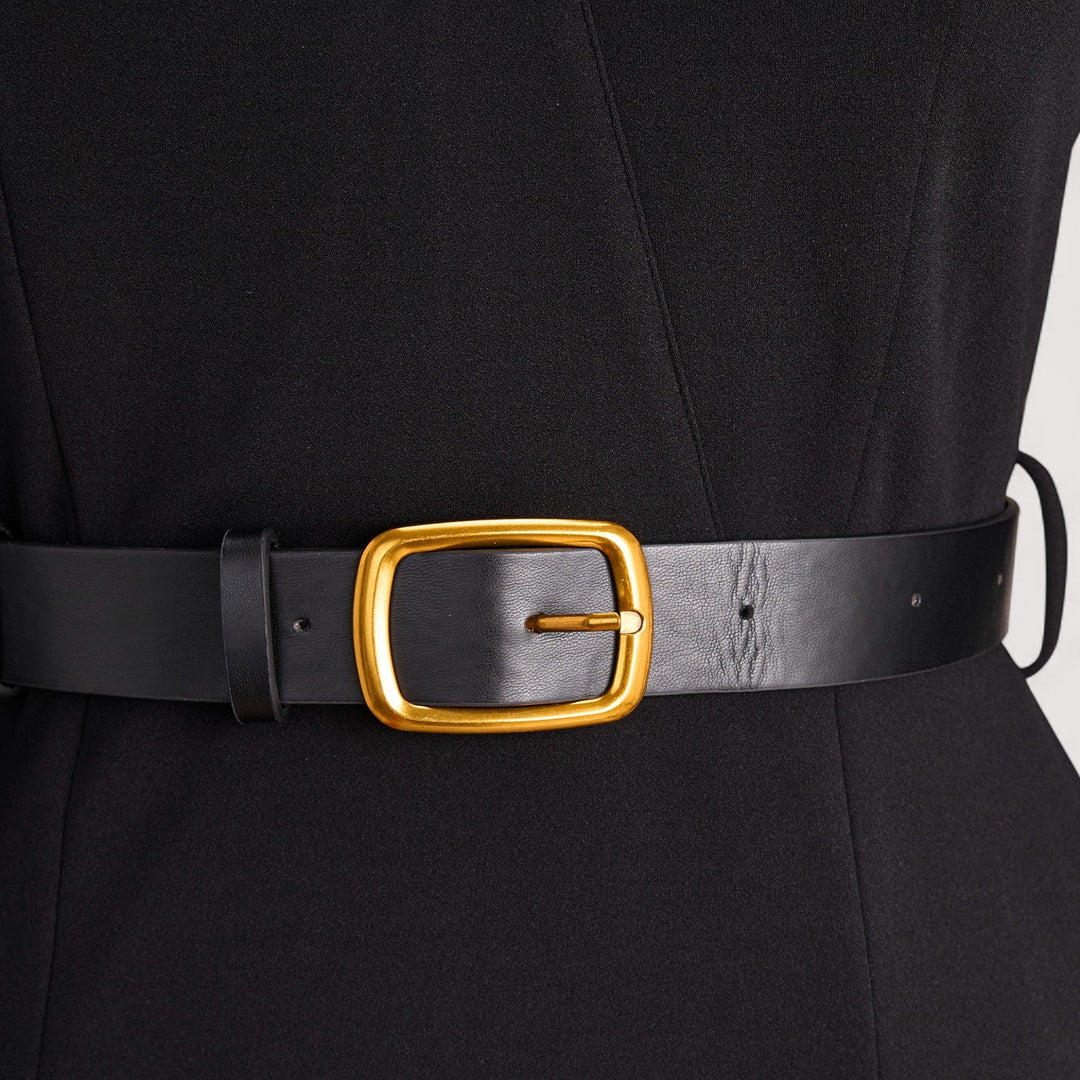 Kate - Black dress with mandarin collar