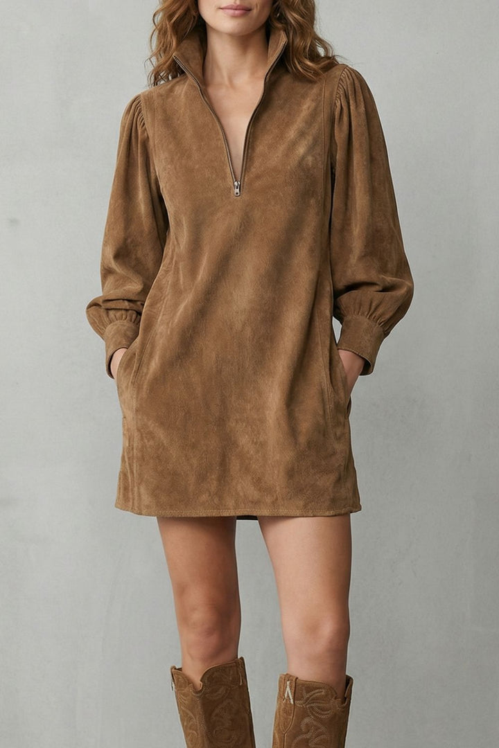 Valmira – Suede vintage charm Mini dress
