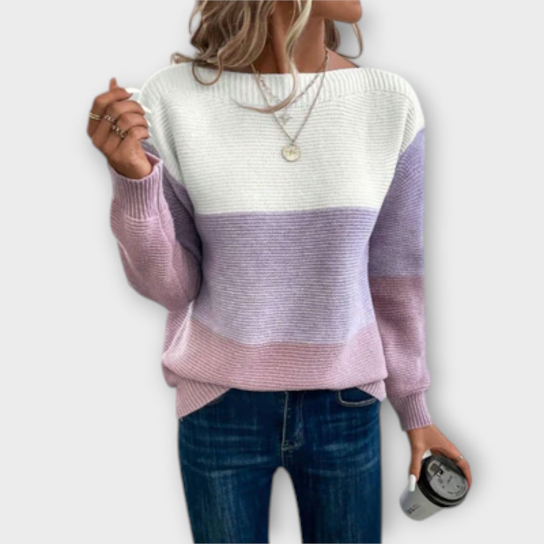 Clara - Three-Tone Knit Sweater