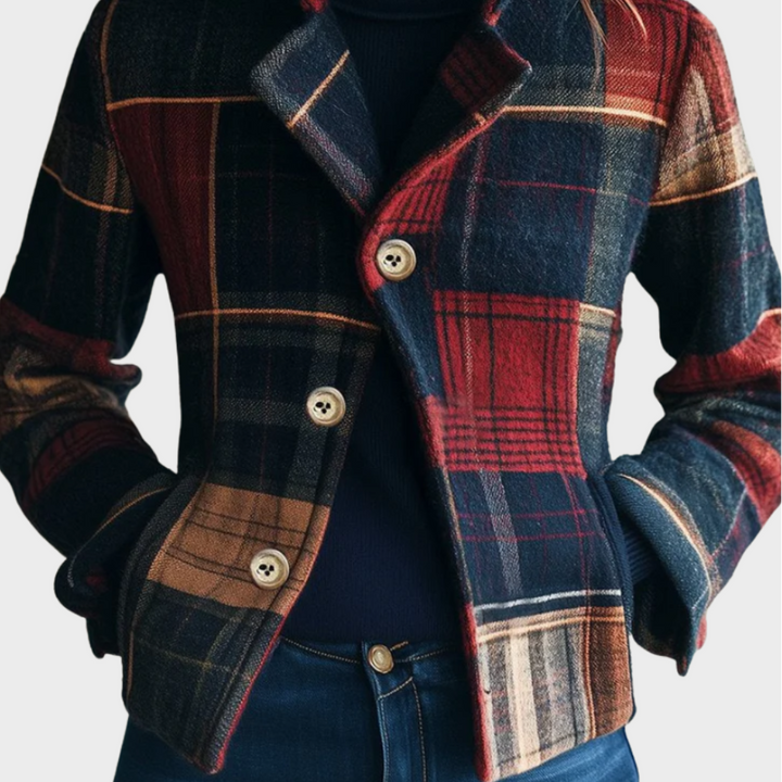 Hazel - Checked wool coat