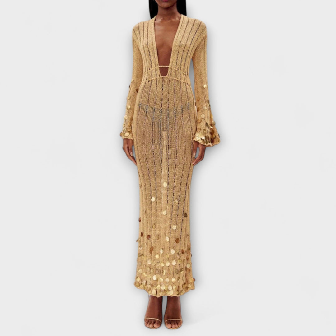 Kathleen - Goldigs Maxi Dress in Knit