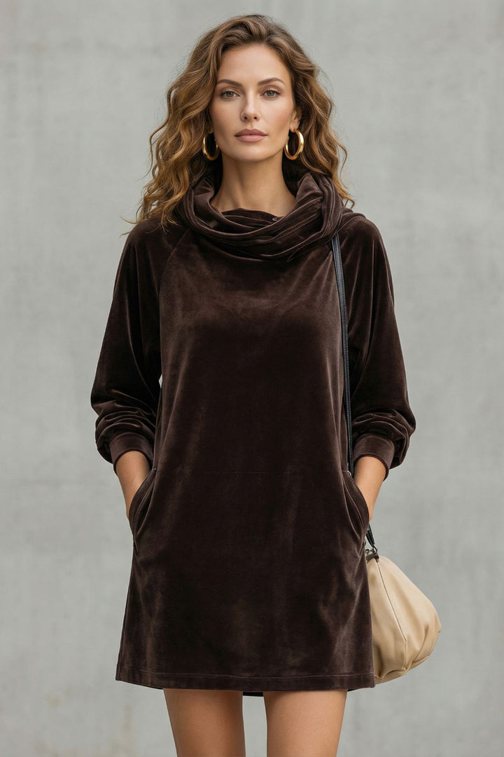 Moréna – Velvet drape comfort mini dress