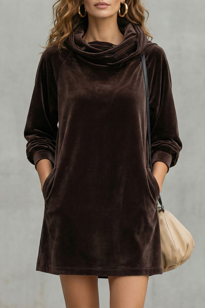 Moréna – Velvet drape comfort mini dress