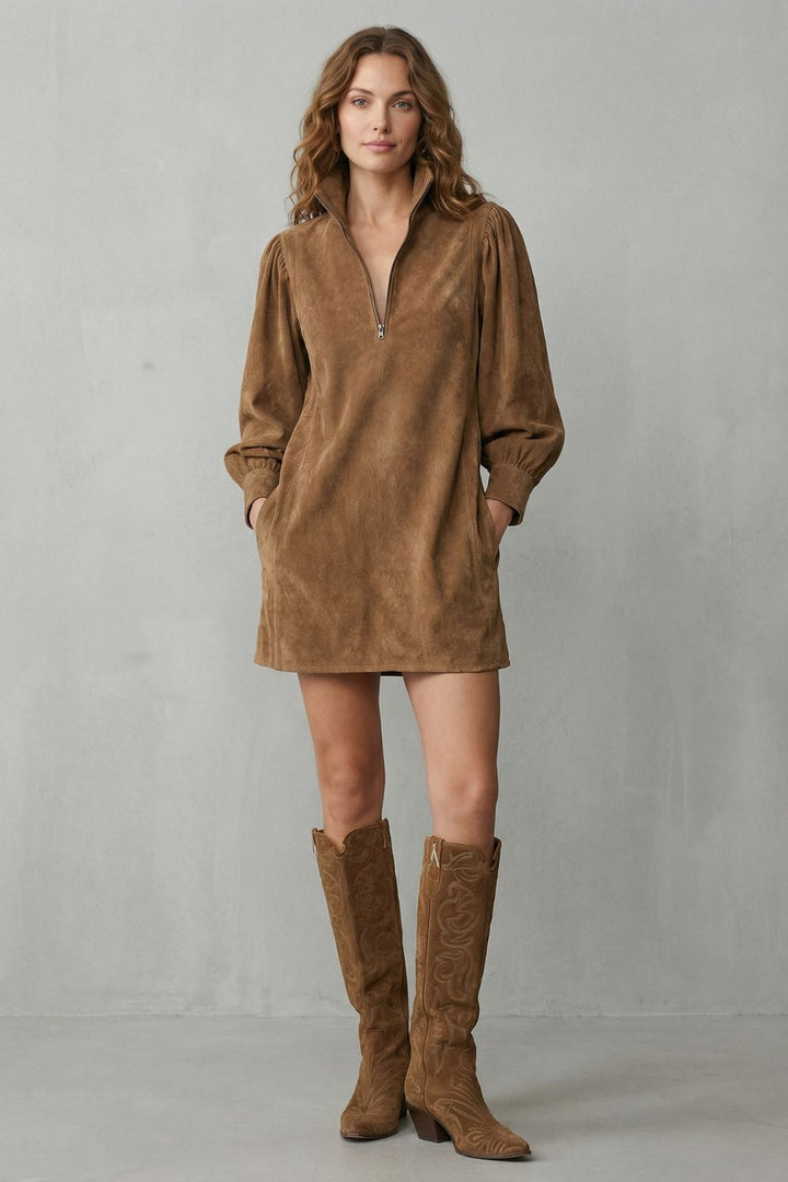 Valmira – Suede vintage charm Mini dress