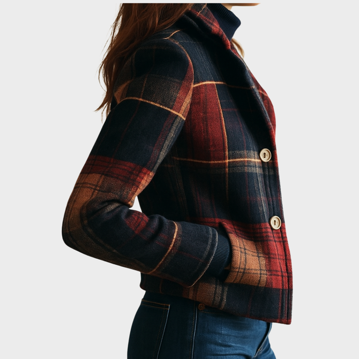 Hazel - Checked wool coat
