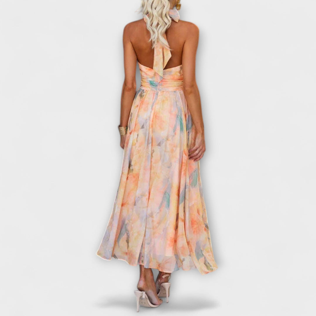 Halley - Watercolour Print Maxi Dress