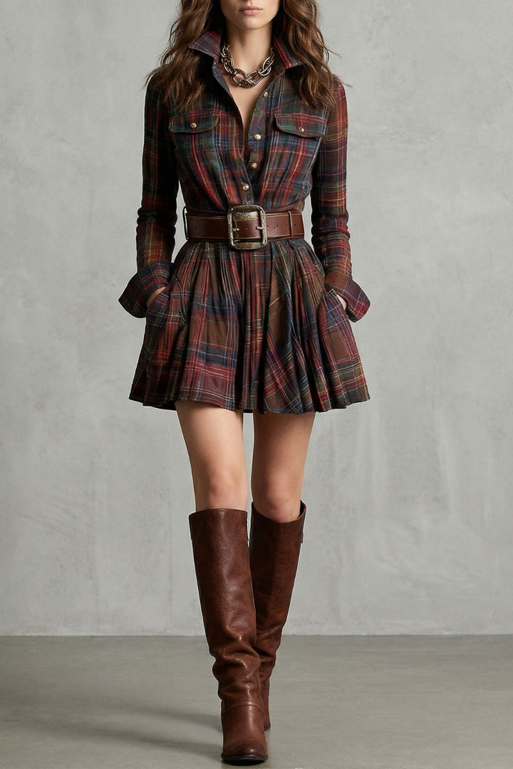Bellarive – Tartan charm – Shirt dress (Includes belt)
