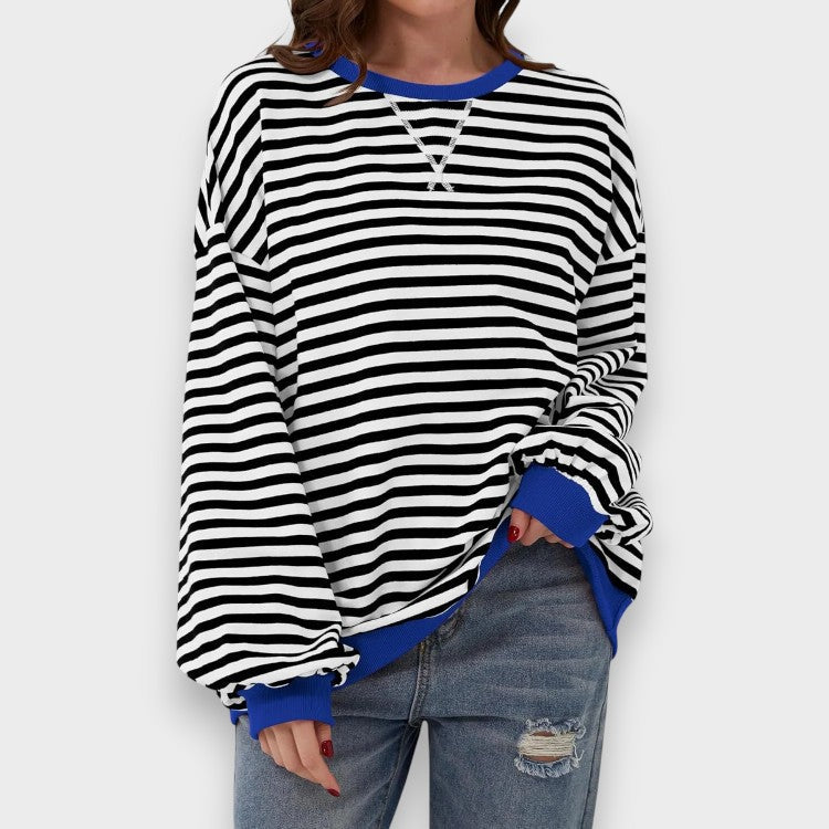Alma - Striped Round Neck Sweat