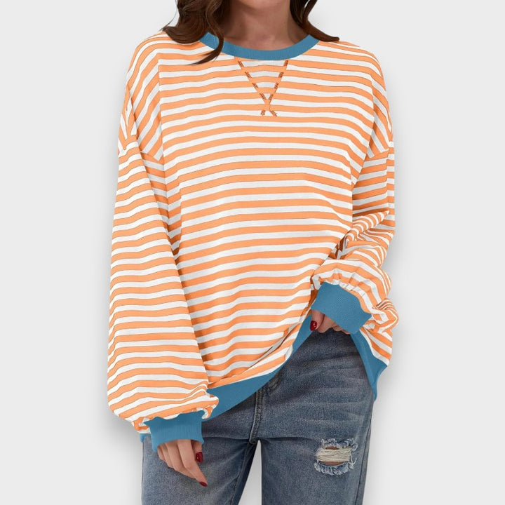 Alma - Striped Round Neck Sweat