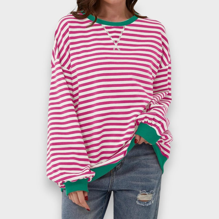 Alma - Striped Round Neck Sweat