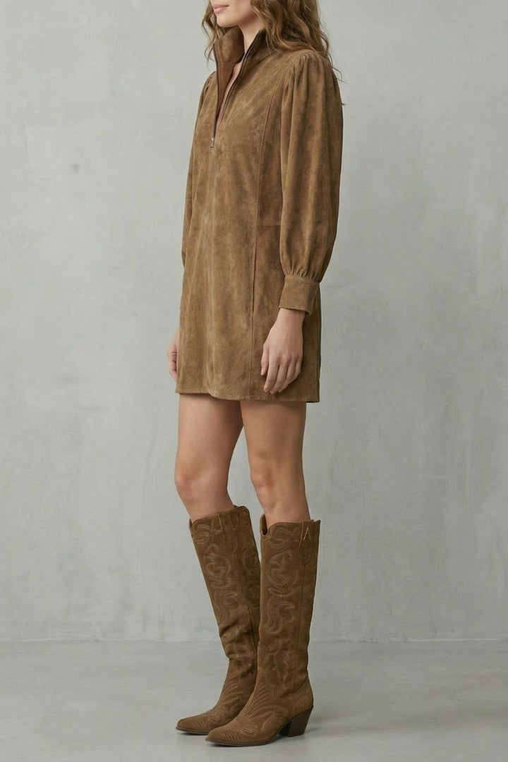Valmira – Suede vintage charm Mini dress