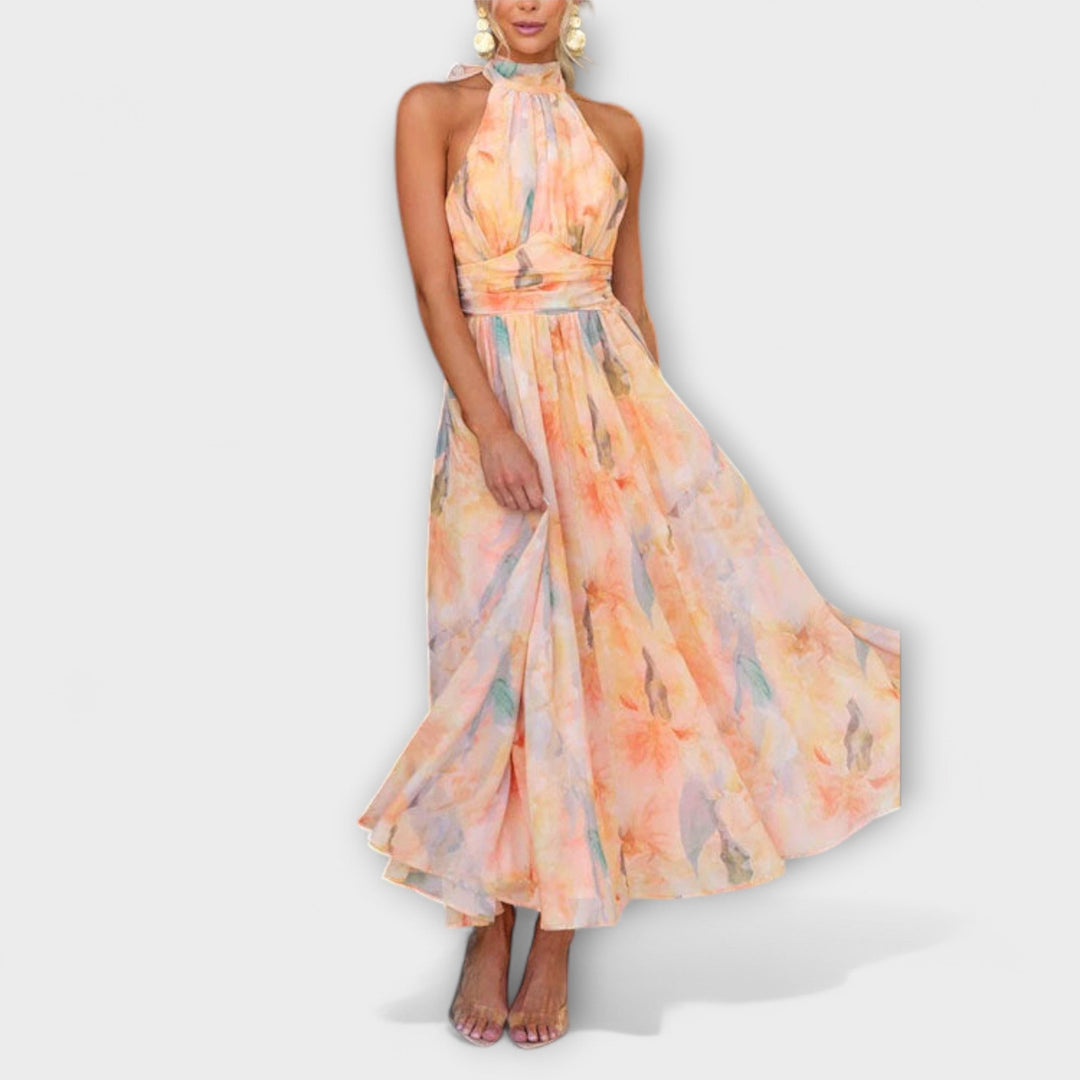 Halley - Watercolour Print Maxi Dress