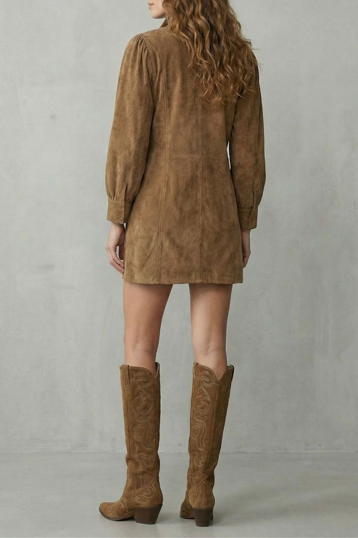 Valmira – Suede vintage charm Mini dress