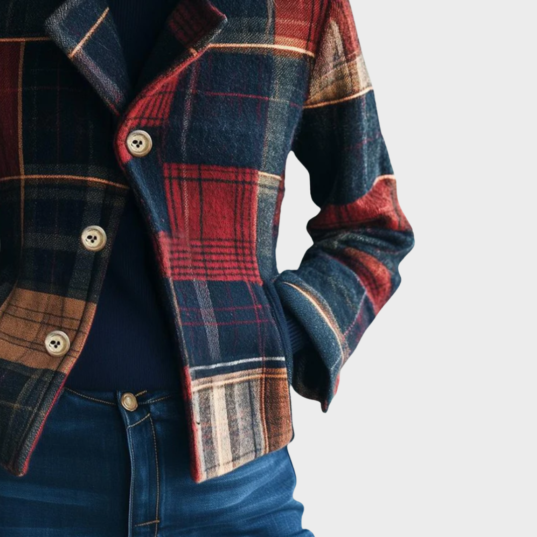 Hazel - Checked wool coat
