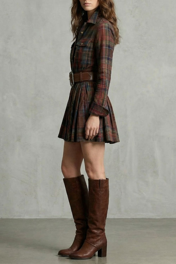 Bellarive – Tartan charm – Shirt dress (Includes belt)