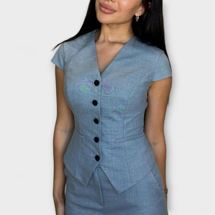 Ivy - V-Neck Top and Trouser Set