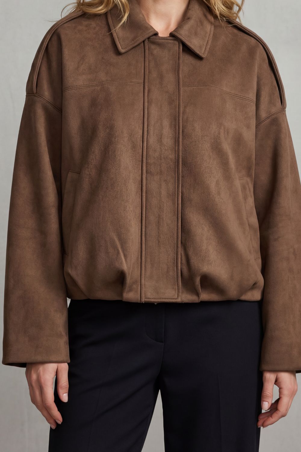 Solenné –  Suede bomber jacket
