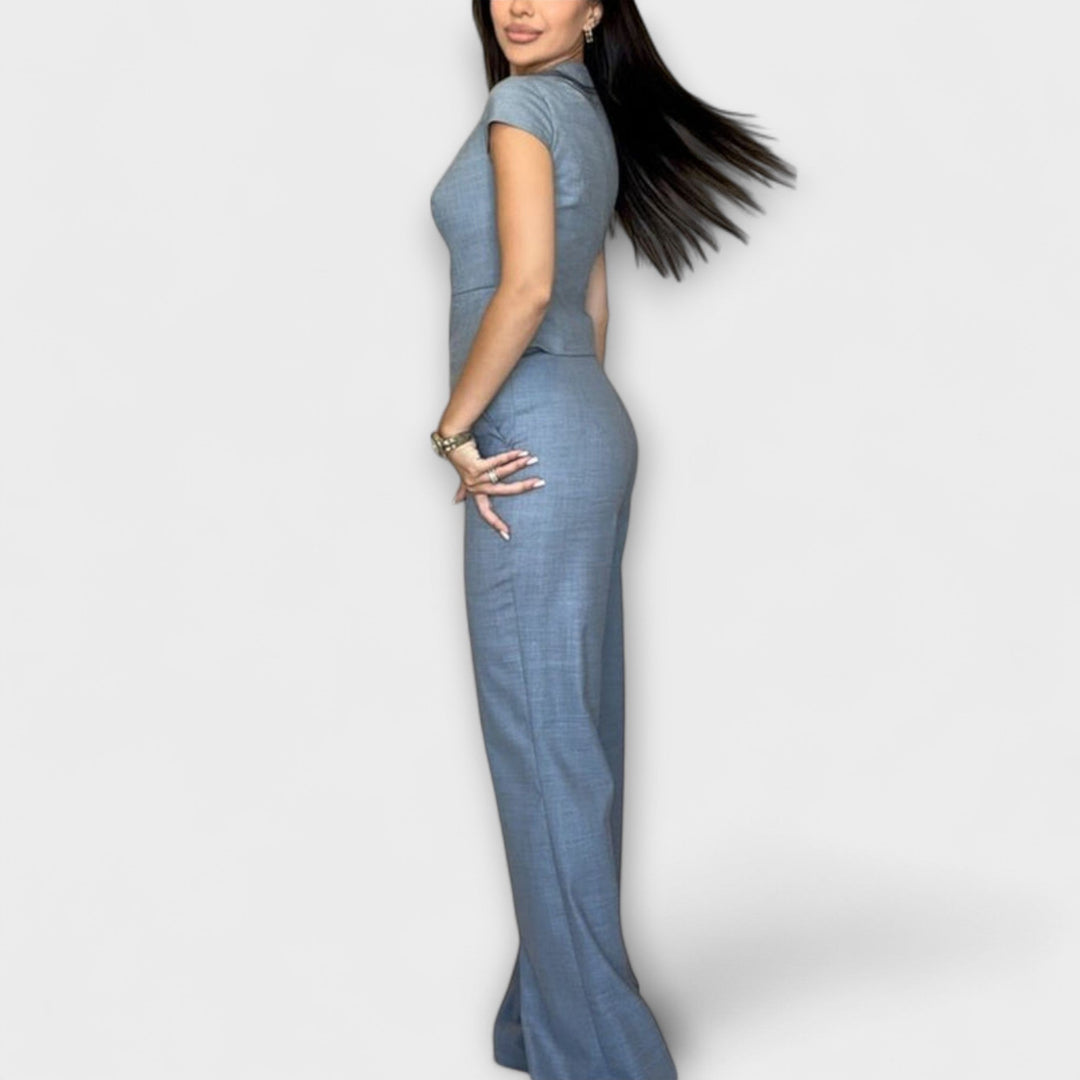 Ivy - V-Neck Top and Trouser Set