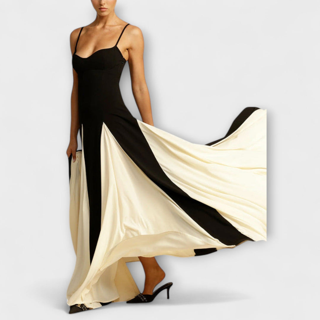 Ember - Tulle Panels Maxi Dress