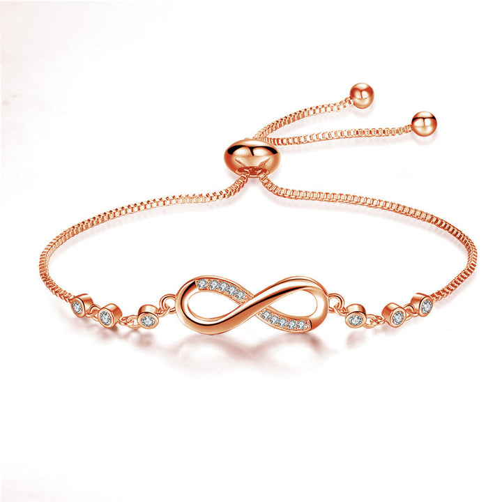Sarah - Chic Rose Gold Infinity Adjustable Bracelet