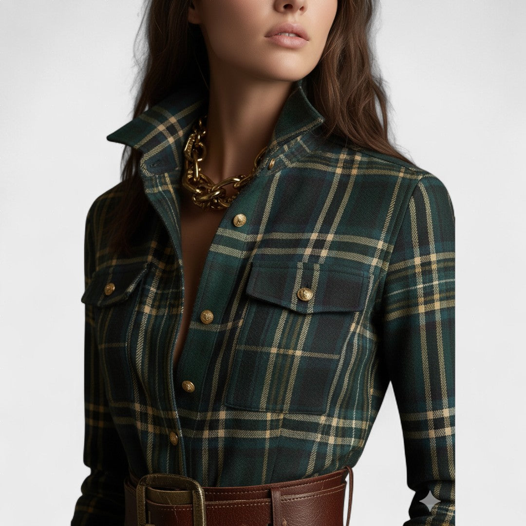 Clara - Maxi dress tartan pattern