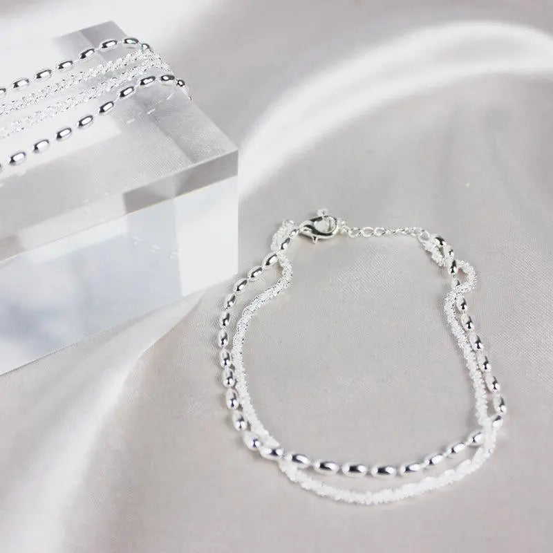 Ema - Elegant Silver Bracelet Set with Zirconia Stones