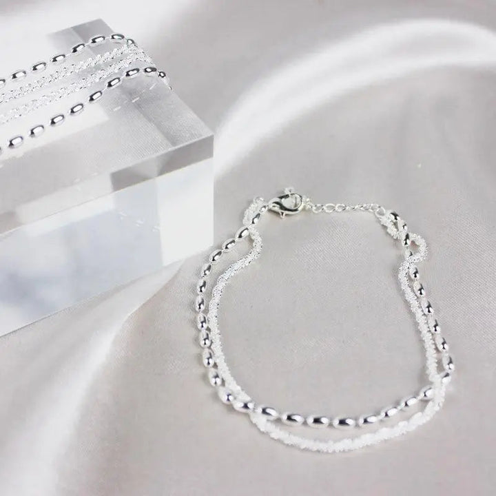 Ema - Elegant Silver Bracelet Set with Zirconia Stones