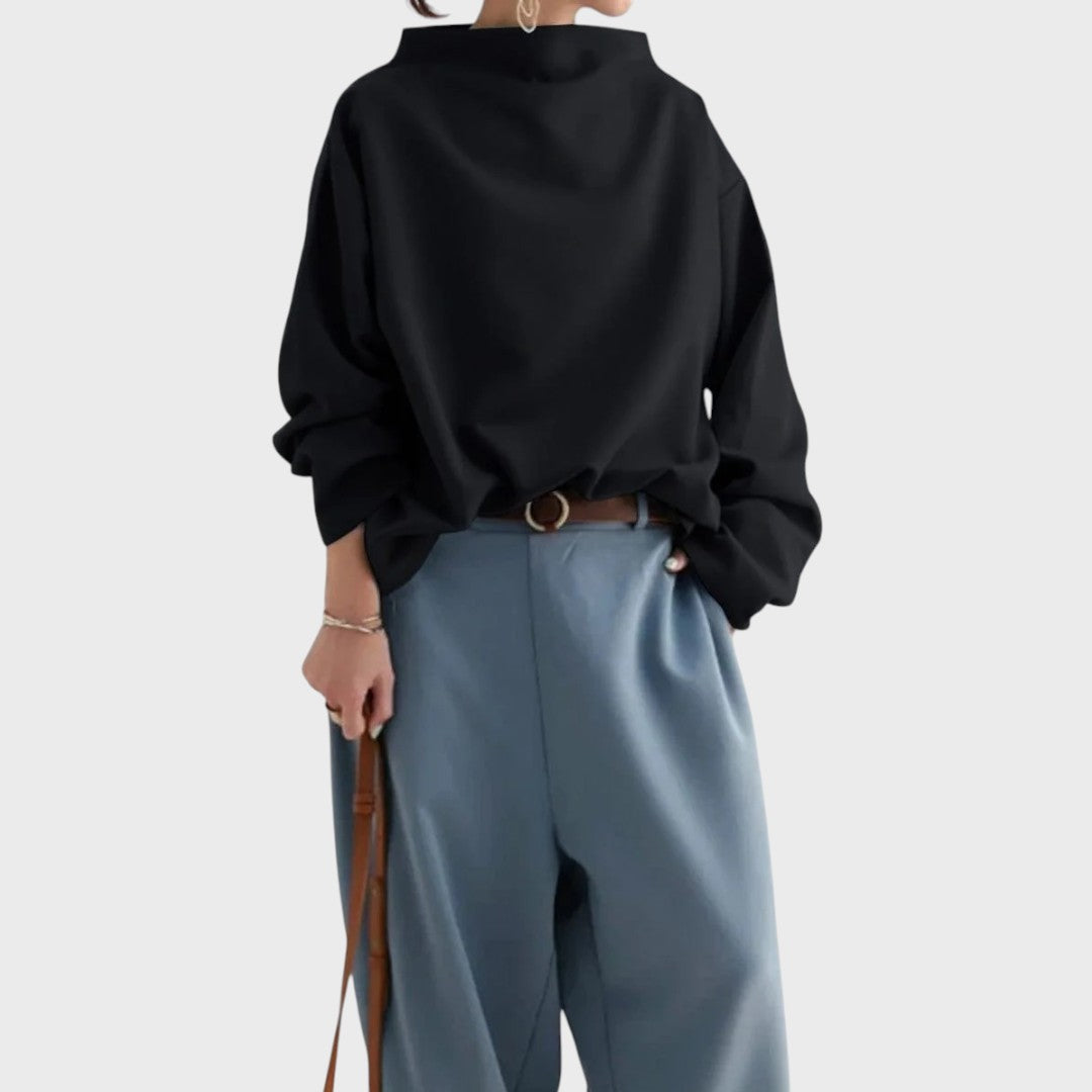 Elly -  High Collar Top