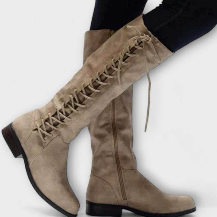 Sarah - Elegant Lace-Up Boots