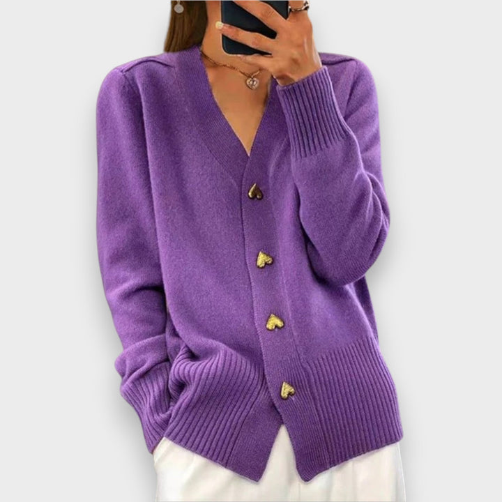 Armelle - Heart Buttons Cardigan