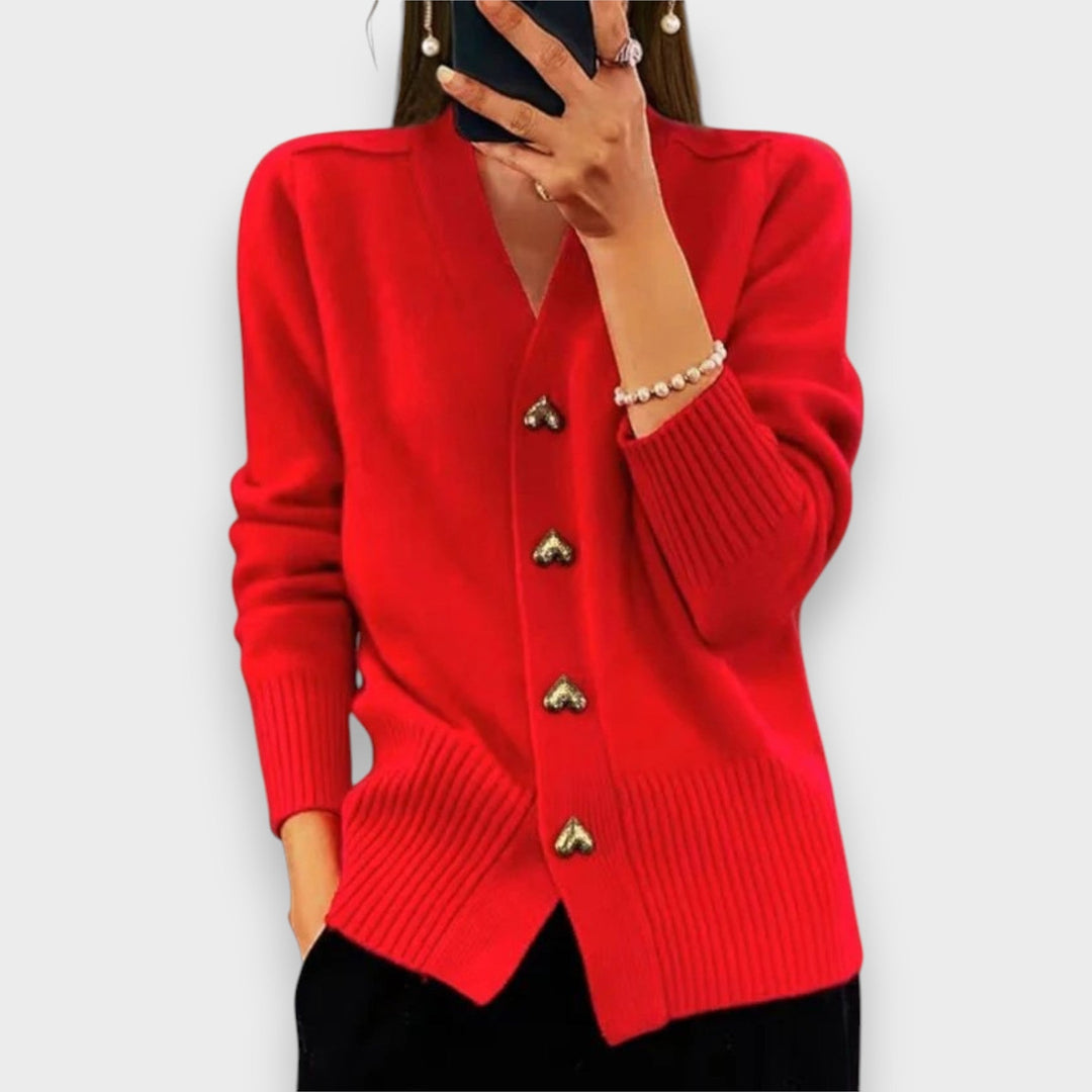 Armelle - Heart Buttons Cardigan
