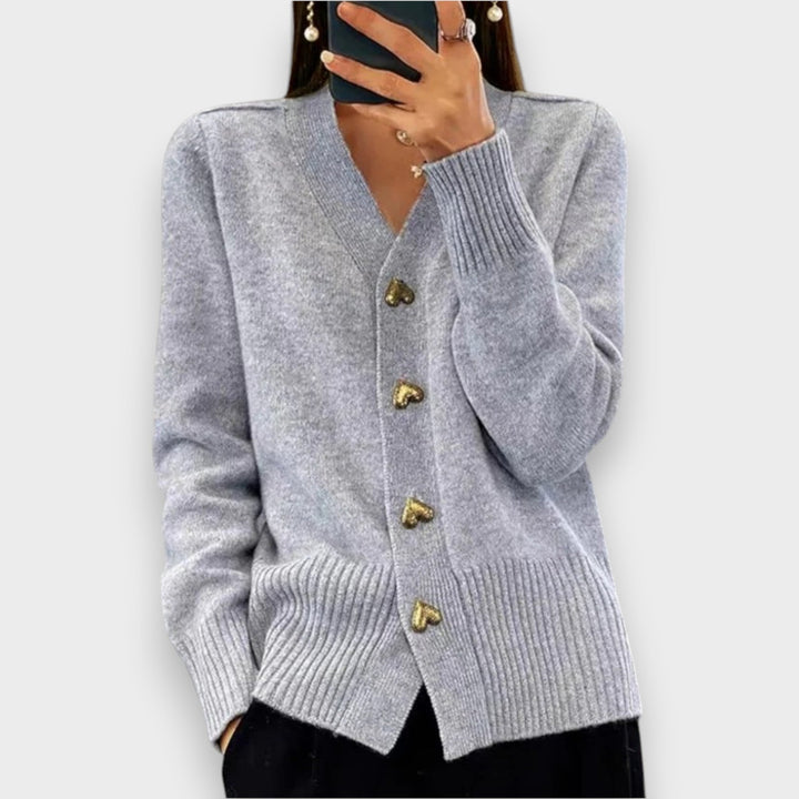 Armelle - Heart Buttons Cardigan