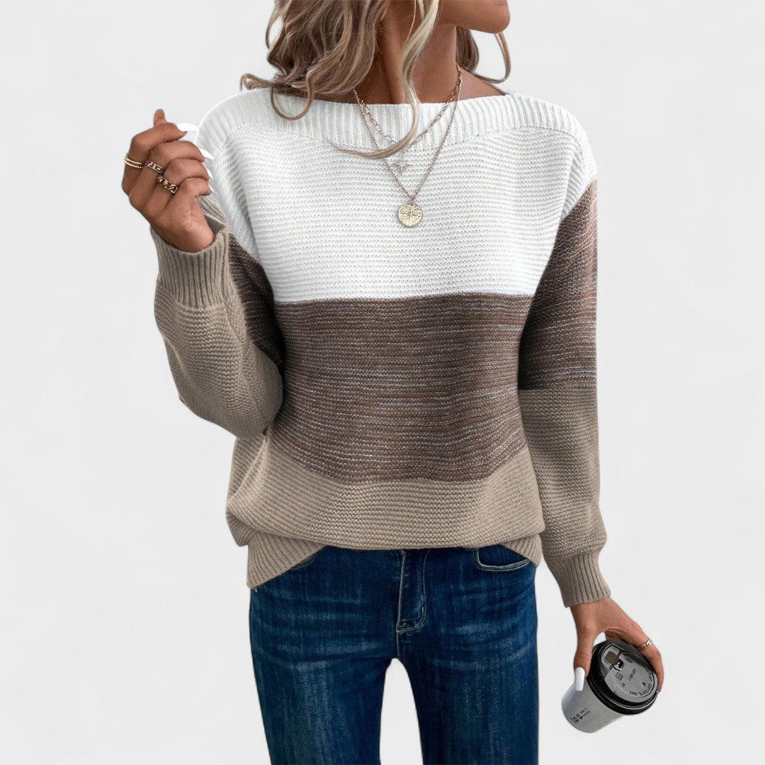 Camille - Colour Block Knit Jumper