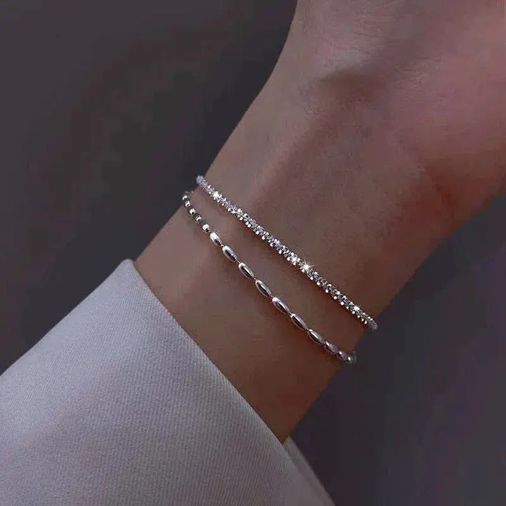 Ema - Elegant Silver Bracelet Set with Zirconia Stones