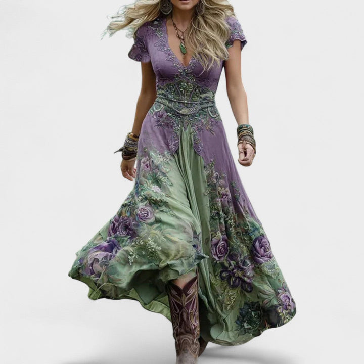 Elina | Stylishly Cut Floral Dress