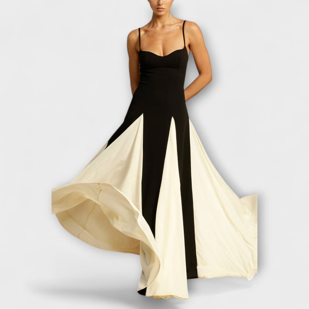 Ember - Tulle Panels Maxi Dress