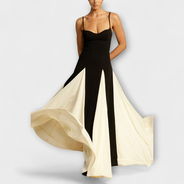 Ember - Tulle Panels Maxi Dress
