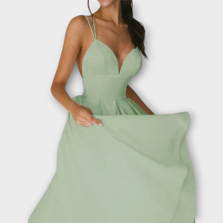 Alana - Deep V-Neck Dress