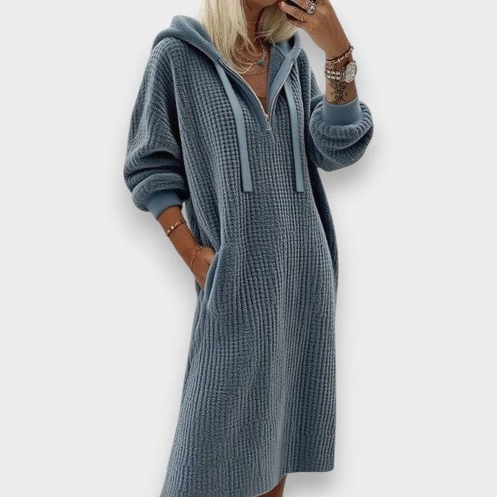 Giada - Hooded Waffle Knit Dress
