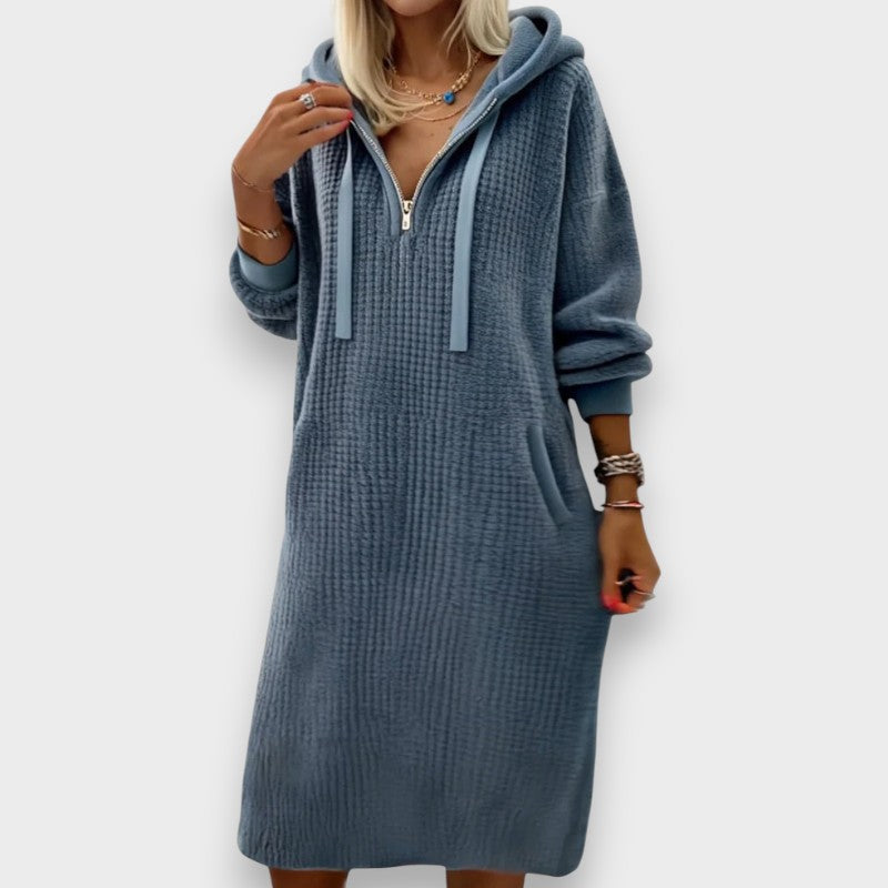 Giada - Hooded Waffle Knit Dress