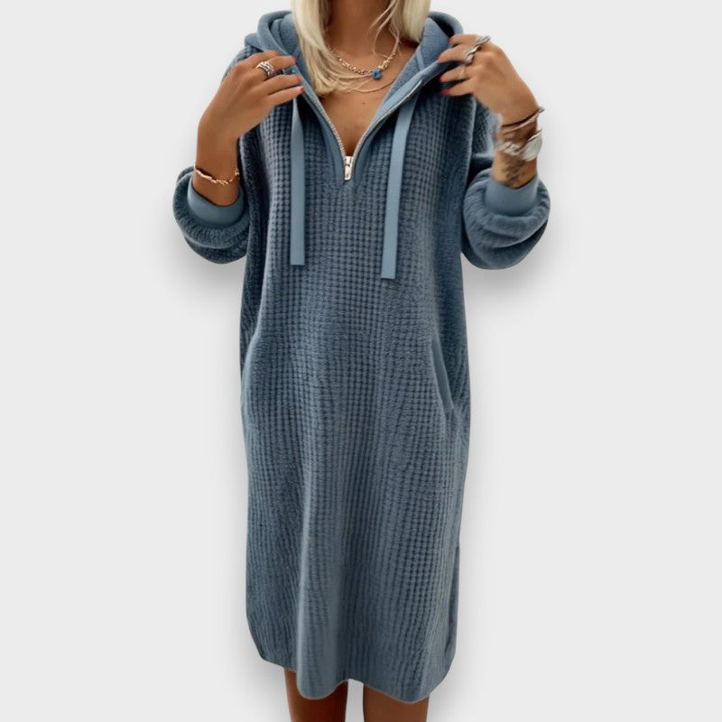 Giada - Hooded Waffle Knit Dress