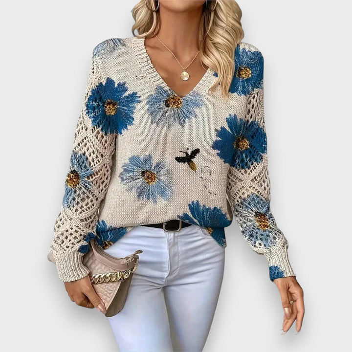 Carina - Delicate Floral Sweater