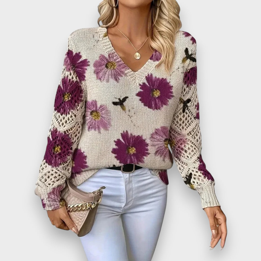 Carina - Delicate Floral Sweater