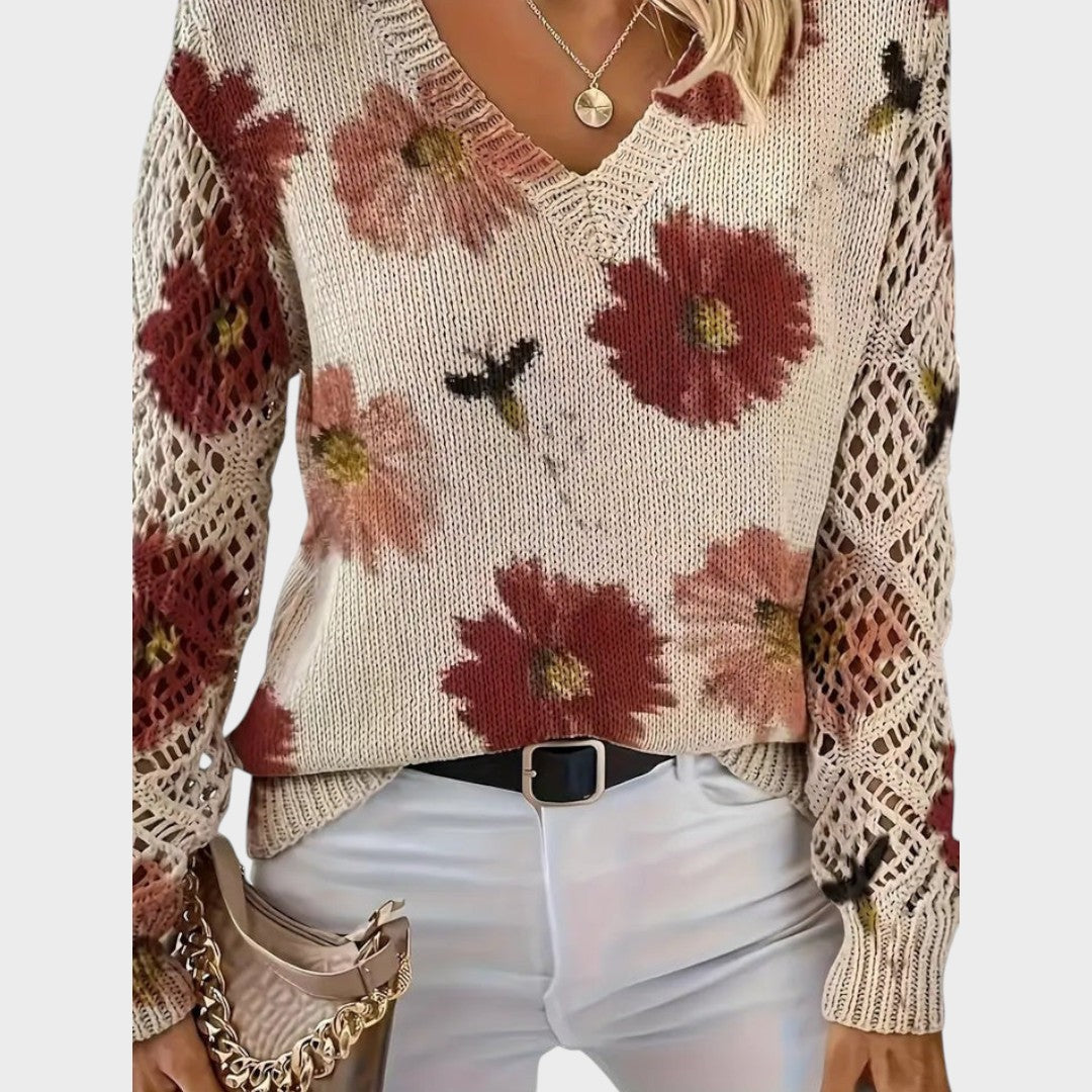 Carina - Delicate Floral Sweater