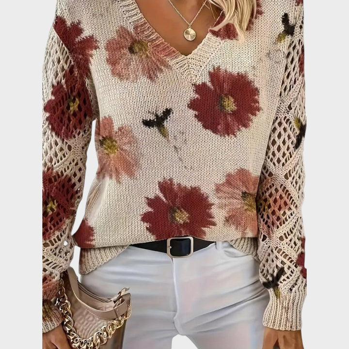 Carina - Delicate Floral Sweater