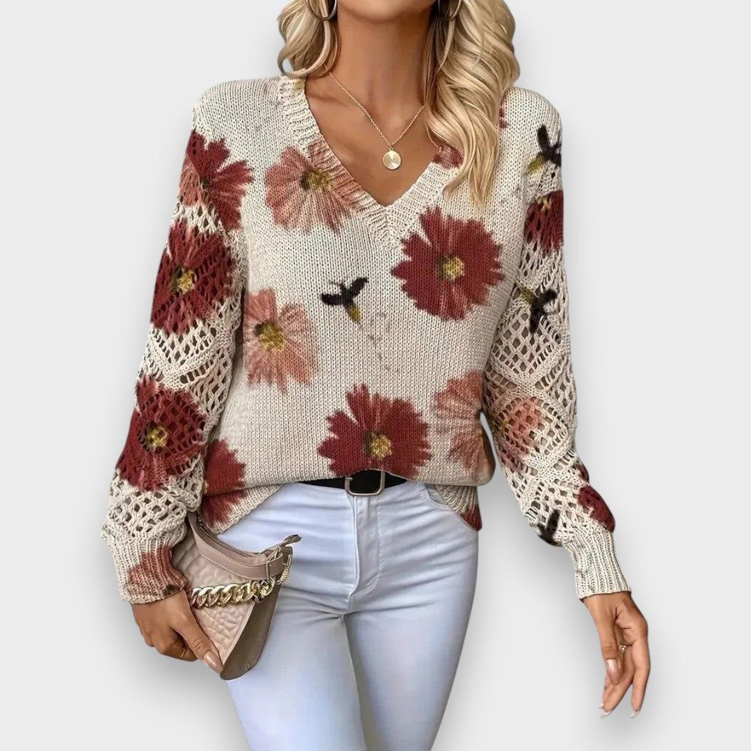 Carina - Delicate Floral Sweater