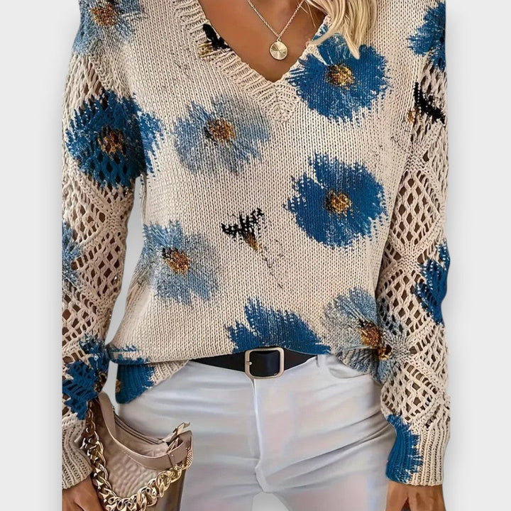Carina - Delicate Floral Sweater